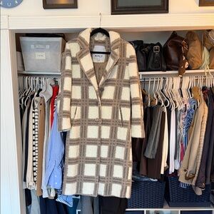 NVLT Cream and Brown Checkered Coat